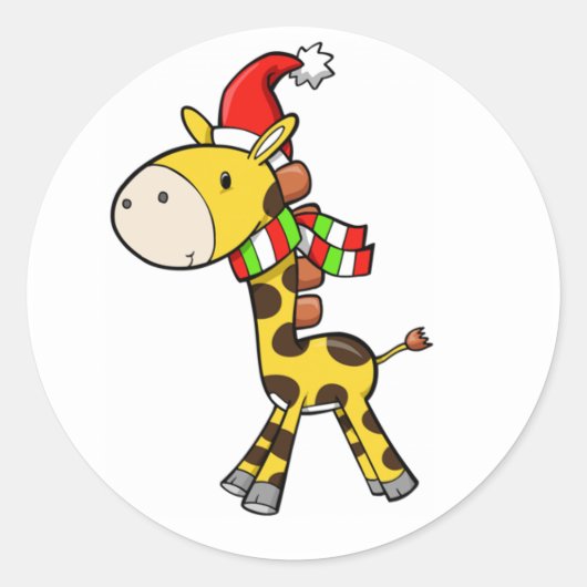Sticker en girafe de Noël (Devant)