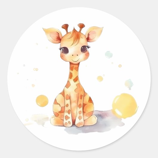 Sticker en Giraffe pour bébé mignonne (Devant)