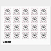 Sticker en Jacquard rose et gris (Feuille)