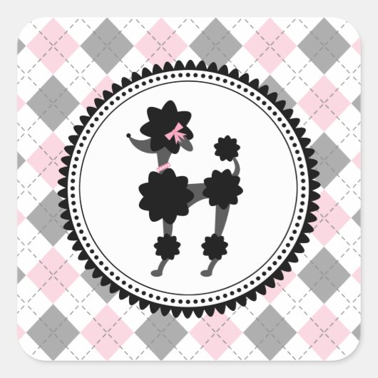 Sticker en Jacquard rose et gris (Devant)