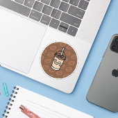 Sticker en latte glacée jonction Java (Ordinateur portable avec iPhone)