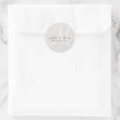 Sticker en lin rustique et monogramme blanc (Sac)