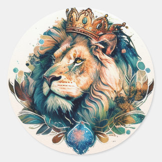 Sticker en Lion Regal and Royal Watercolor Style