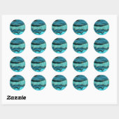 Sticker en marbre bleu turquoise Parties scintilla (Feuille)