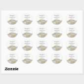 Sticker en marbre moderne et Mariage or Merci (Feuille)