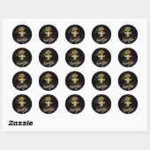 Sticker en marbre noir QUEEN BEE (Feuille)