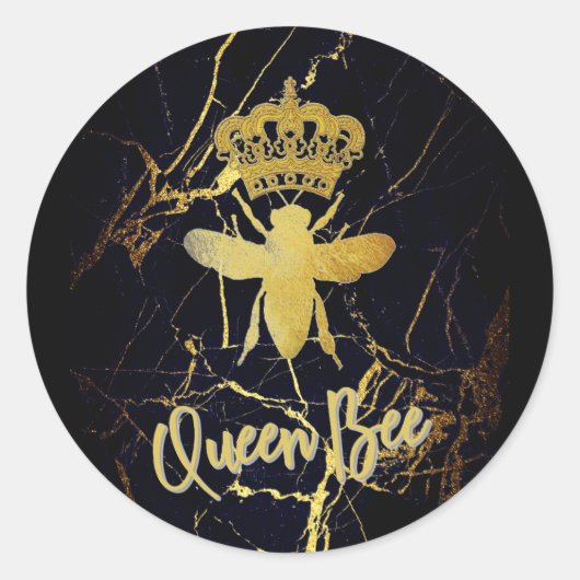 Sticker en marbre noir QUEEN BEE (Devant)