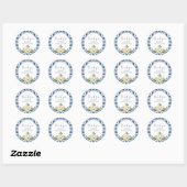 Sticker en Mariage citron bleu italien carrelage (Feuille)