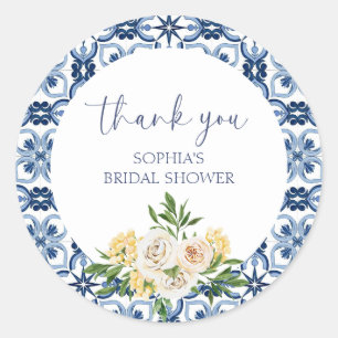 Sticker en Mariage citron bleu italien carrelage