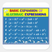 Sticker en mathématiques algèbre - Océan bleu (Devant)