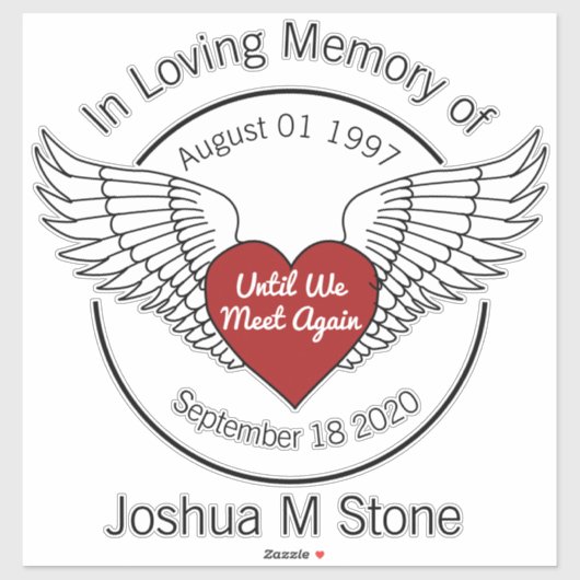 Sticker En mémoire d'amour de (Feuille)