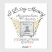 Sticker En mémoire d'amour pour toujours dans nos coeurs (Feuille)