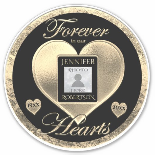 Sticker En mémoire d'amour pour toujours dans nos coeurs S (Devant)