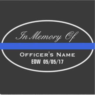 STICKER EN MÉMOIRE DE L'AGENT TOMBE LIGNE BLEUE MINCE VINY
