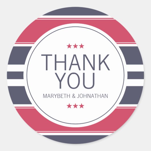 Sticker en Merci à bande rouge, blanc et bleu Prep (Devant)