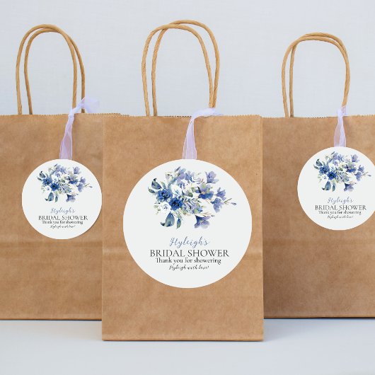 Sticker en Merci à ruban bleu Dusty Calla