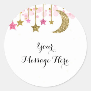 Sticker en Merci à scintillement rose or