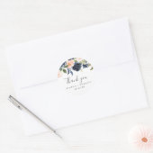 Sticker en Merci blanc Blush & Navy (Enveloppe)