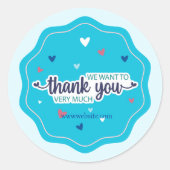 Sticker en Merci bleu très rond (Devant)