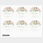 Sticker en Merci botanique floral rose (Feuille)