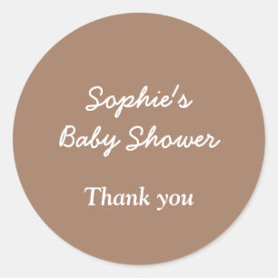 Sticker en Merci Brown baby shower