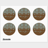 Sticker en Merci Damas Brown & Turquoise (Feuille)