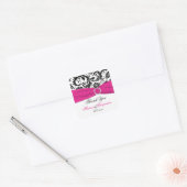 Sticker en Merci Damas rose, blanc et noir (Enveloppe)