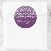 Sticker en Merci damassé blanc et violet (Sac)