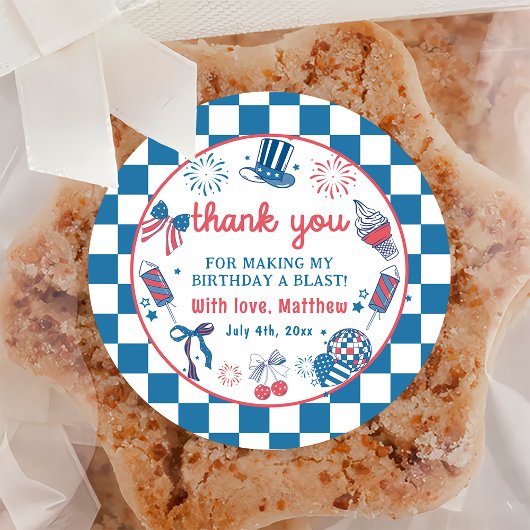Sticker en Merci d'anniversaire 4 juillet feux d'a