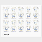 Sticker en Merci de Baby shower Blue Gold Confetti (Feuille)
