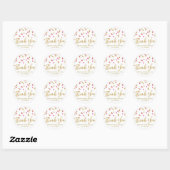 Sticker en Merci de Baby shower Confetti en or ros (Feuille)
