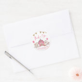 Sticker en Merci de Baby shower de ferme rose fill (Enveloppe)