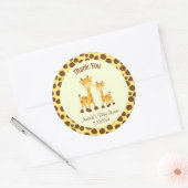 Sticker en Merci de Baby shower de Giraffe Woodlan (Enveloppe)