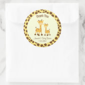 Sticker en Merci de Baby shower de Giraffe Woodlan (Sac)