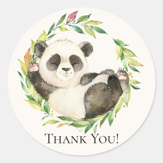Sticker en Merci de Baby shower doux Panda (Devant)