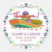 Sticker en Merci de Baby shower Fiesta - Whimsical (Devant)