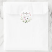 Sticker en Merci de Baby shower Fleur sauvage (Sac)