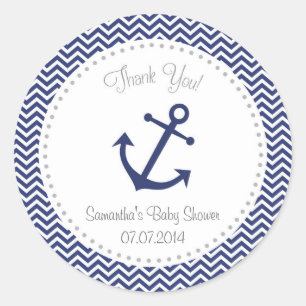 Sticker en Merci de Baby shower nautique