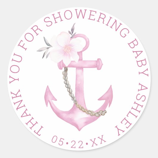 Sticker en Merci de Baby shower nautique | Plat ro (Devant)
