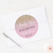 Sticker en Merci de Baby shower rose (Enveloppe)