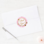 Sticker en Merci de Baby shower Rose et Gold Stars (Enveloppe)