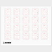 Sticker en Merci de Baby shower rose moderne pour  (Feuille)