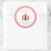Sticker en Merci de Baby shower Tente Circus rouge (Sac)