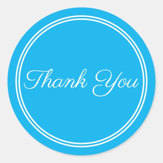 Sticker en Merci de calligraphie bleu blanc (Devant)