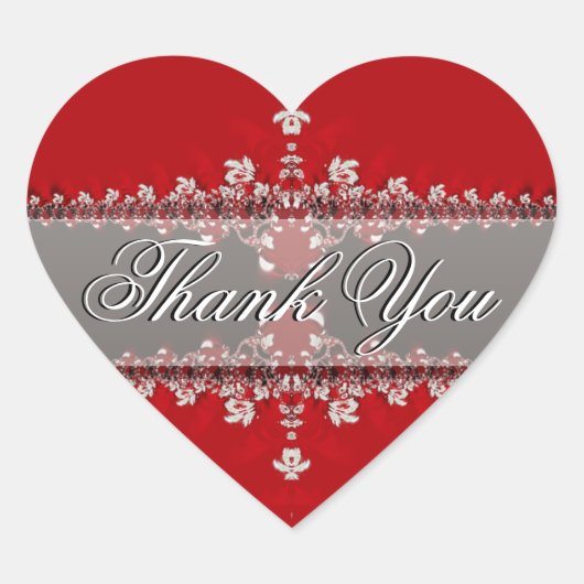 Sticker en Merci de coeur d'amour rouge (Devant)