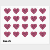 Sticker en Merci de coeur rose (Feuille)