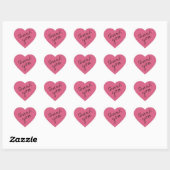 Sticker en Merci de coeur rose foncé (Feuille)