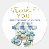 Sticker en Merci de Fête des mariées Blue Hydrange (Devant)