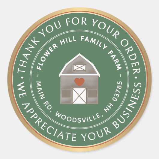 Sticker en Merci de frontière or rustique Farmhous (Devant)
