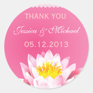Sticker en Merci de lotus rose chic